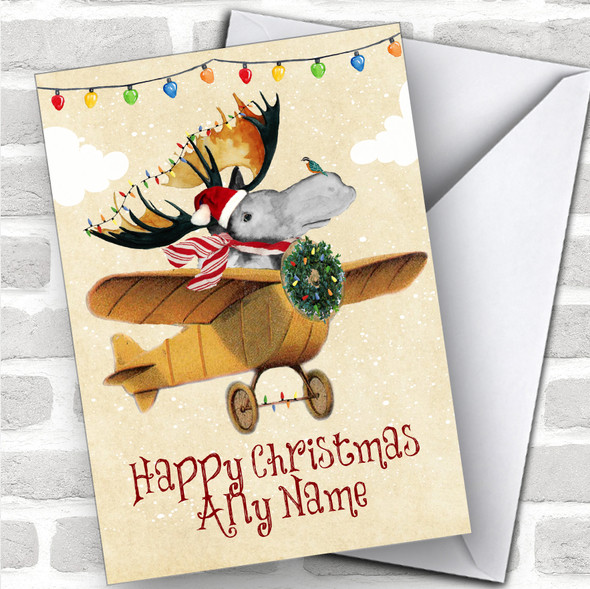Mousse Flying A Plane Hobbies Personalized Christmas Card