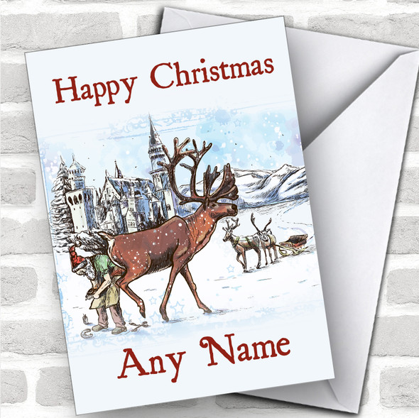 Santa Blacksmith Farrier Traditional Personalized Christmas Card