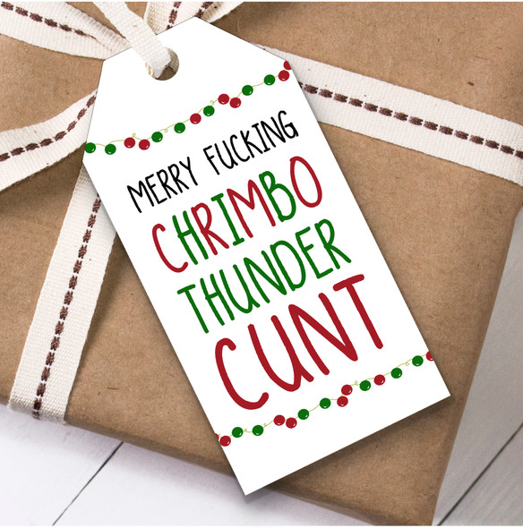 Funny Rude Offensive Chrimbo Thunder Cunt Christmas Gift Tags