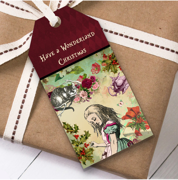 Alice In Wonderland Vintage Shabby Chic Christmas Gift Tags