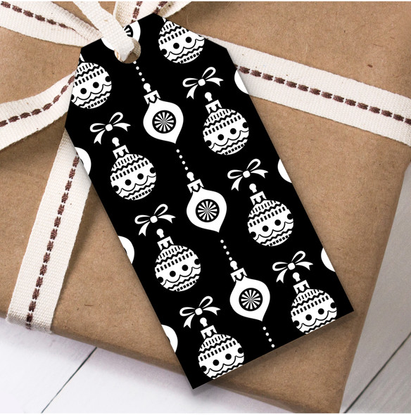 Black And White Ornament Pattern Christmas Gift Tags