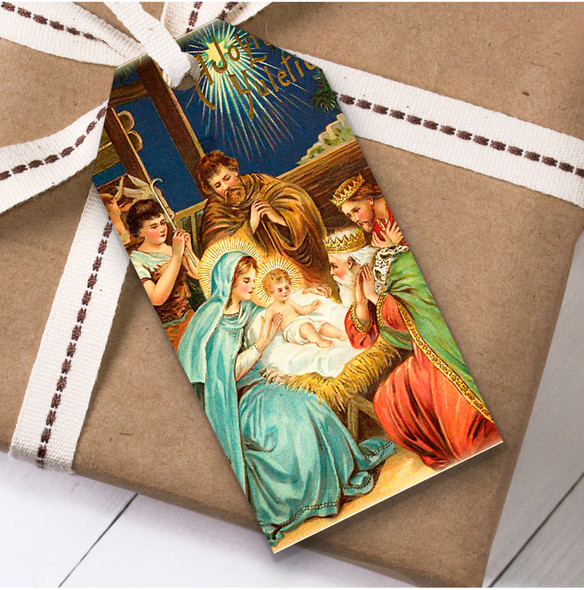 Vintage Traditional Baby Jesus Christmas Gift Tags