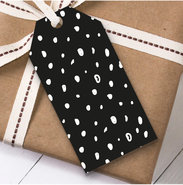 Black & White Messy Spots Christmas Gift Tags