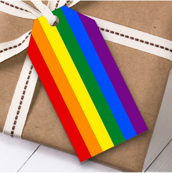 Gay Pride Rainbow Colours Christmas Gift Tags