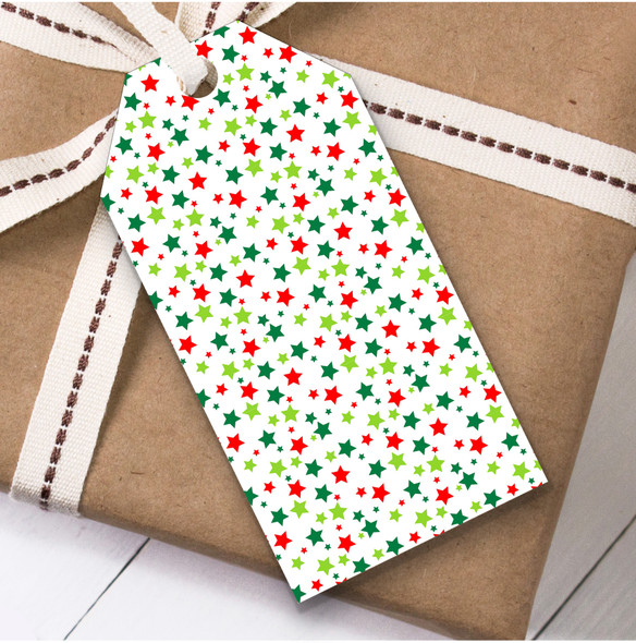 Small Green Red Stars Christmas Gift Tags