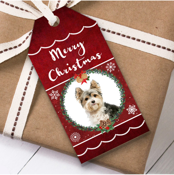 Biewer Terrier Dog Christmas Gift Tags