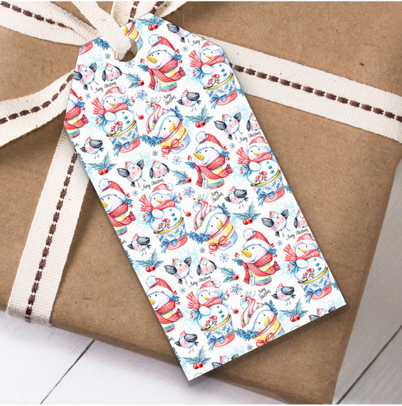 Blue Cute Snowmen Christmas Gift Tags