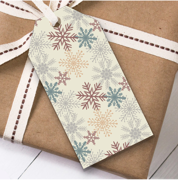 Cream Snowflakes Christmas Gift Tags