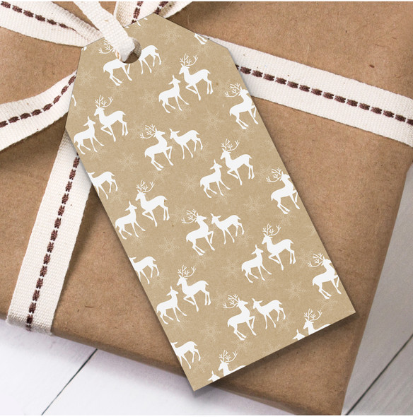 Beige Deer Christmas Gift Tags