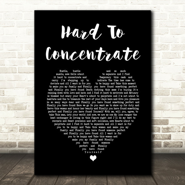 Red Hot Chili Peppers Hard To Concentrate Black Heart Song Lyric Print
