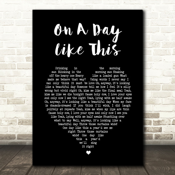 Elbow On A Day Like This Black Heart Song Lyric Print