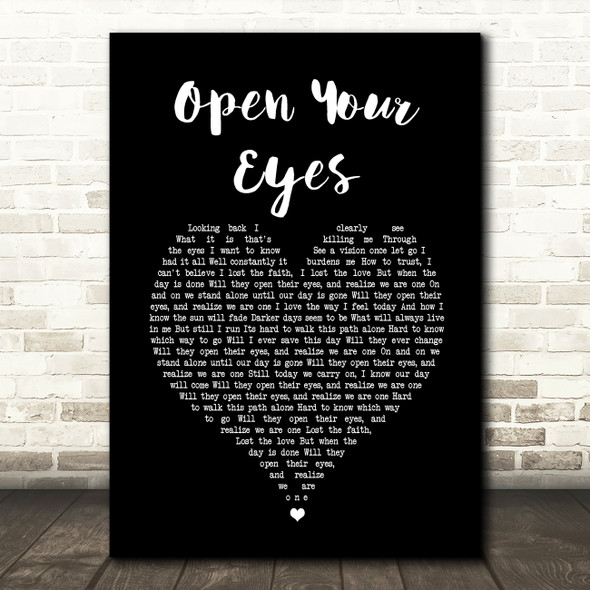 Alter Bridge Open Your Eyes Black Heart Song Lyric Print
