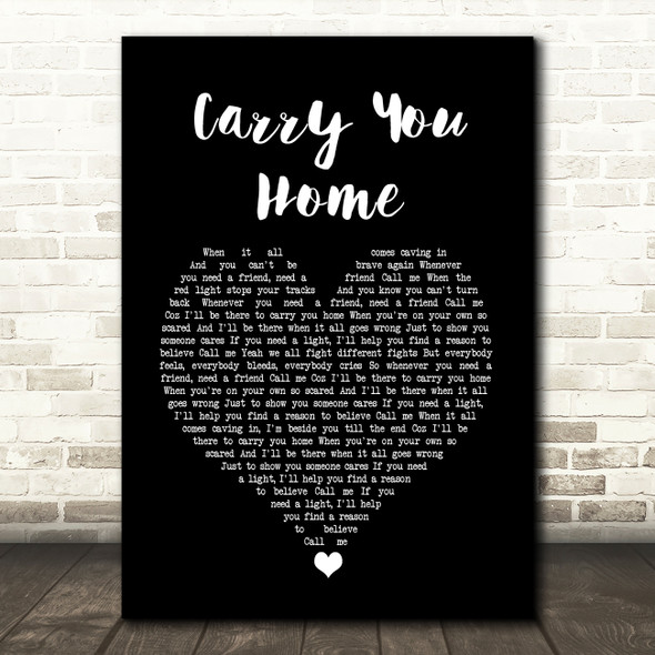 Ward Thomas Carry You Home Black Heart Song Lyric Print