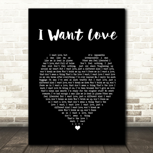 Elton John I Want Love Black Heart Song Lyric Print