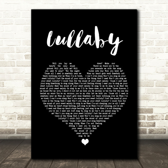 Sigala & Paloma Faith Lullaby Black Heart Song Lyric Print