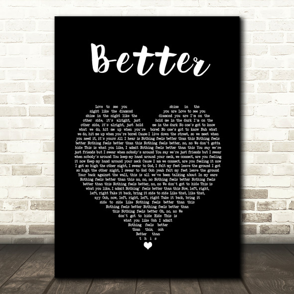 Khalid Better Black Heart Song Lyric Print