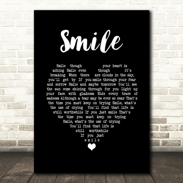 Westlife Smile Black Heart Song Lyric Print