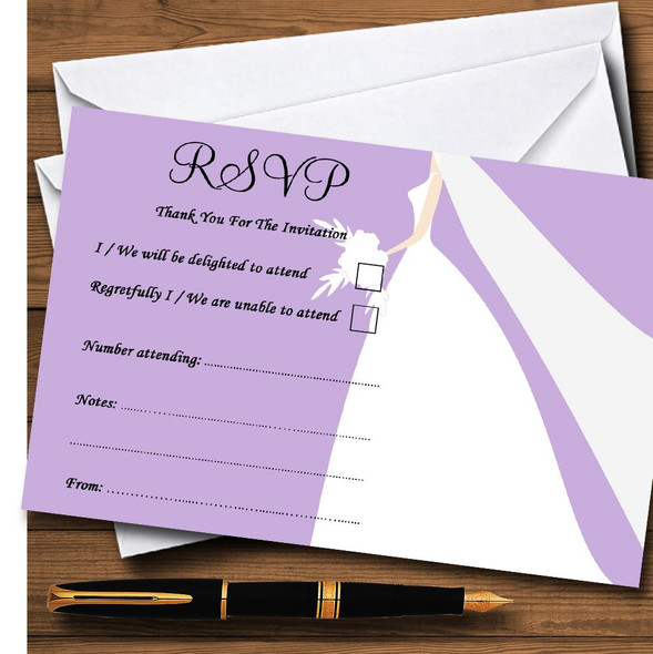 Chalkboard Lilac Personalised RSVP Cards 