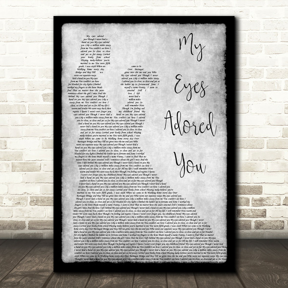 Frankie Valli My Eyes Adored You Man Lady Dancing Grey Song Lyric Quote Print
