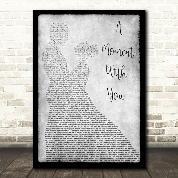 George Michael A Moment With You Man Lady Dancing Grey Song Lyric Quote Print
