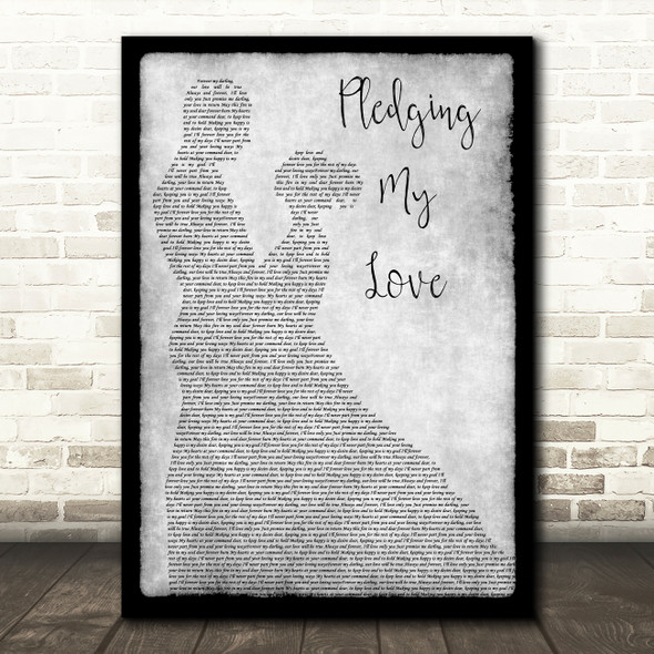 Aaron Neville Pledging My Love Man Lady Dancing Grey Song Lyric Quote Print