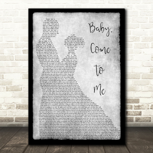 James Ingram Baby, Come To Me Man Lady Dancing Grey Song Lyric Quote Print
