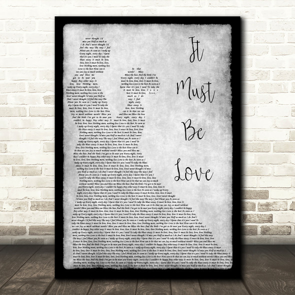 Madness It Must Be Love Grey Song Lyric Man Lady Dancing Quote Print