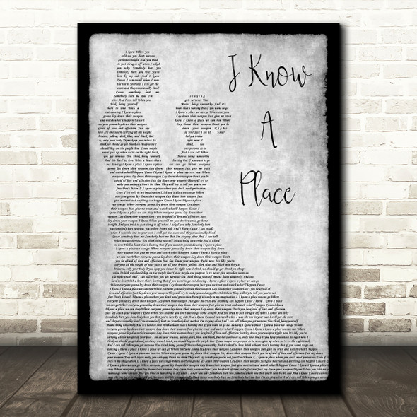 MUNA I Know A Place Man Lady Dancing Grey Song Lyric Quote Print