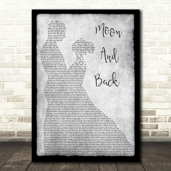 Alice Kristiansen Moon And Back Man Lady Dancing Grey Song Lyric Quote Print
