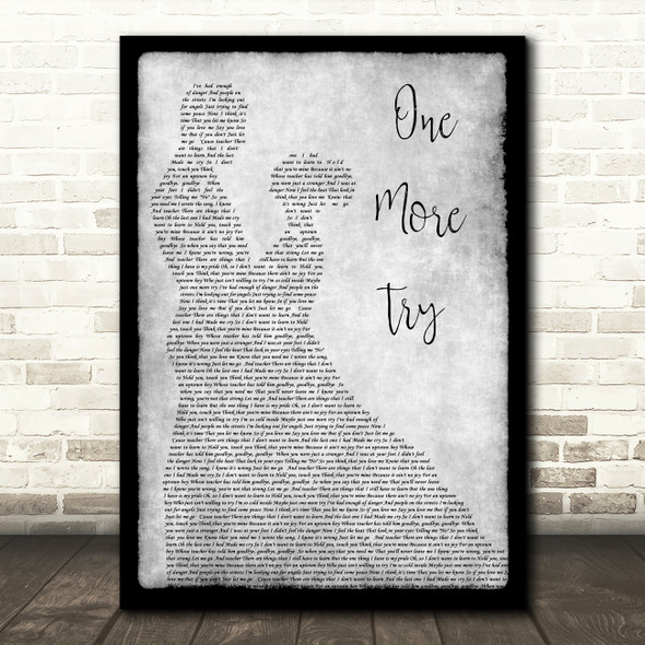 George Michael One More Try Man Lady Dancing Grey Song Lyric Quote Print