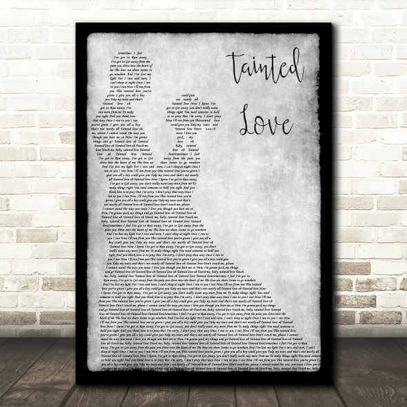 Soft Cell Tainted Love Grey Song Lyric Man Lady Dancing Quote Print