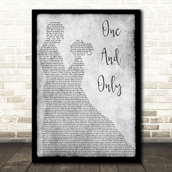 Adele One And Only Grey Song Lyric Man Lady Dancing Quote Print