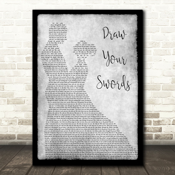 Angus & Julia Stone Draw Your Swords Man Lady Dancing Grey Song Lyric Print