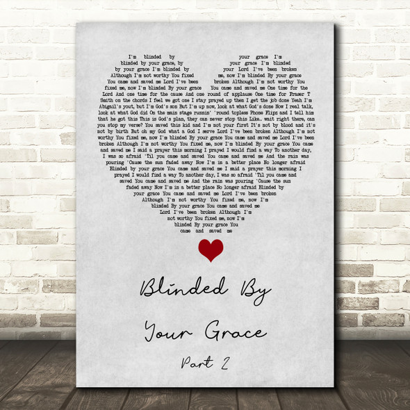 Stormzy Blinded By Your Grace Part 2 Grey Heart Song Lyric Print