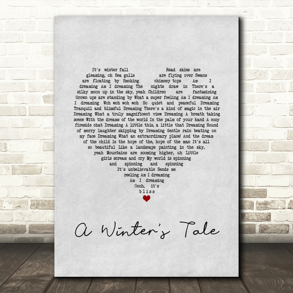 Queen A Winter's Tale Grey Heart Song Lyric Print