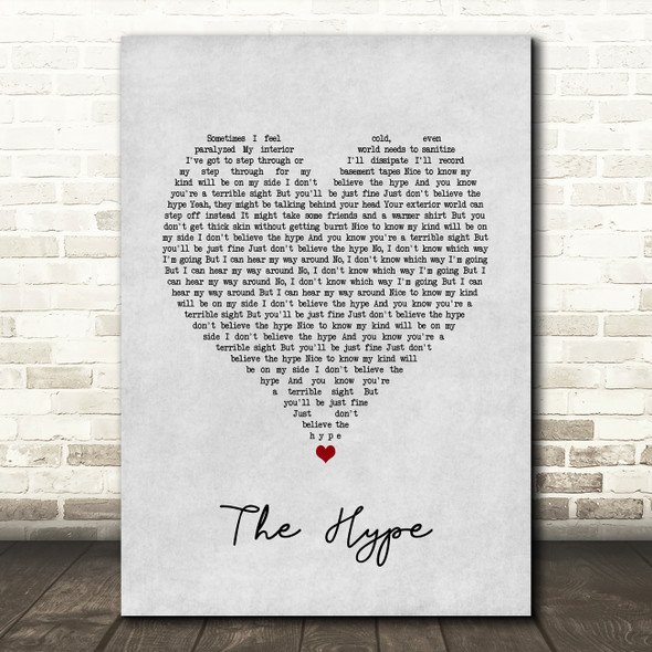 twenty one pilots The Hype Grey Heart Song Lyric Print