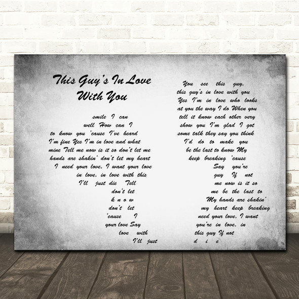 Herb Albert This Guys In Love With You Man Lady Couple Grey Song Lyric Print