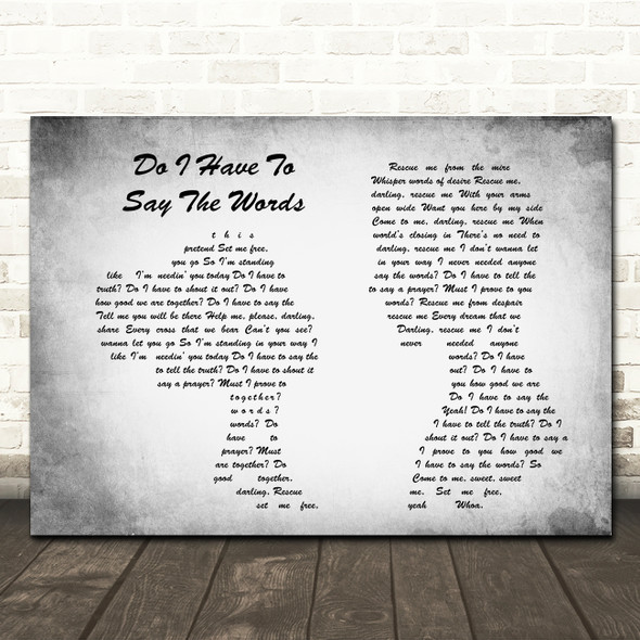 Bryan Adams Do I Have To Say The Words Man Lady Couple Grey Song Lyric Print