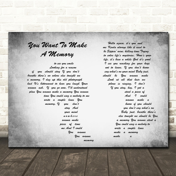 Bon Jovi You Want To Make A Memory Man Lady Couple Grey Song Lyric Quote Print