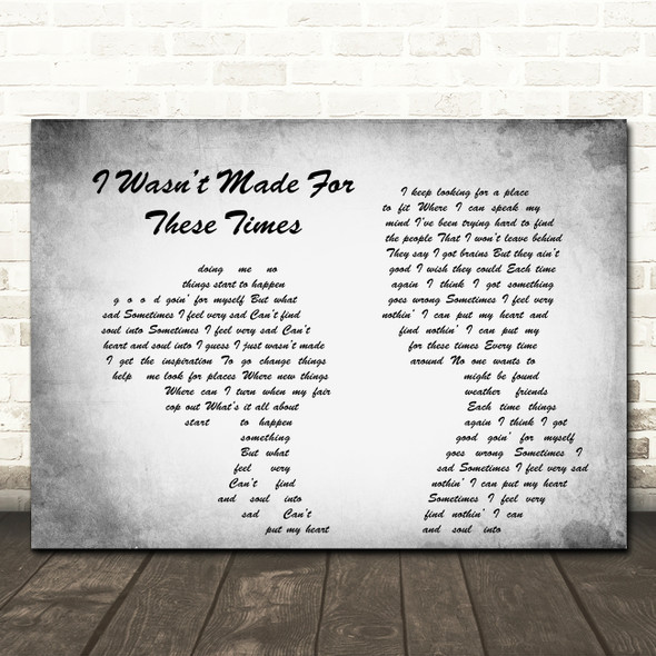 Brian Wilson I Wasnt Made For These Times Man Lady Couple Grey Song Lyric Print