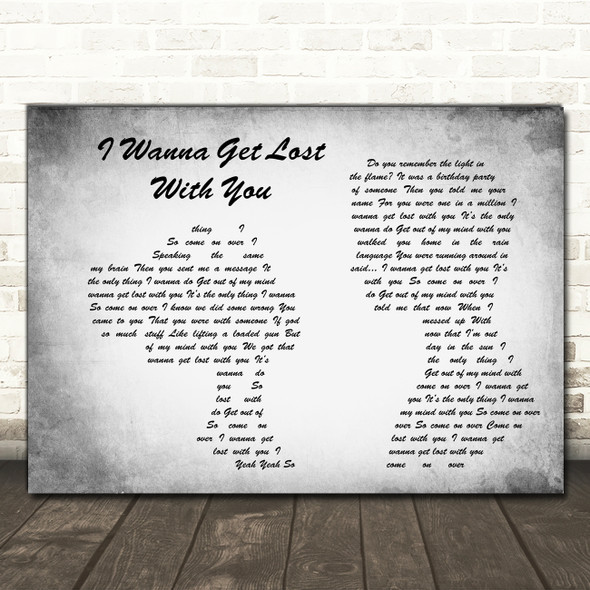Stereophonics I Wanna Get Lost With You Grey Man Lady Couple Song Lyric Print