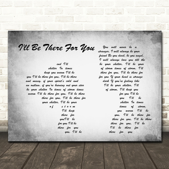 Primal Scream I'll Be There For You Man Lady Couple Grey Song Lyric Print