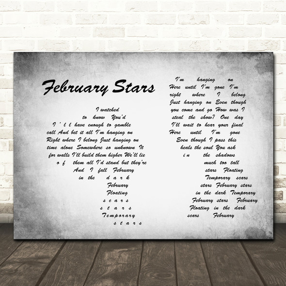 Foo Fighters February Stars Man Lady Couple Grey Song Lyric Quote Print