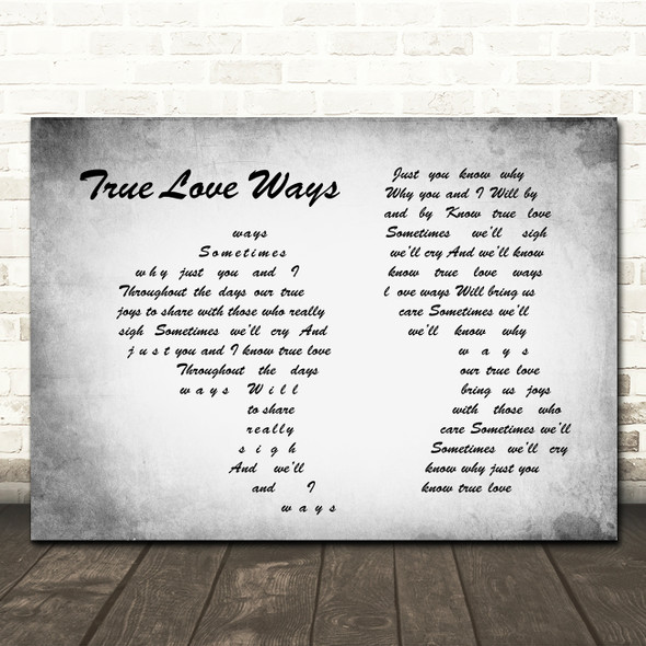 Buddy Holly True Love Ways Man Lady Couple Grey Song Lyric Quote Print