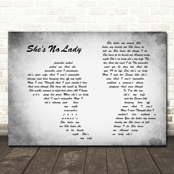 Lyle Lovett She's No Lady Man Lady Couple Grey Song Lyric Quote Print