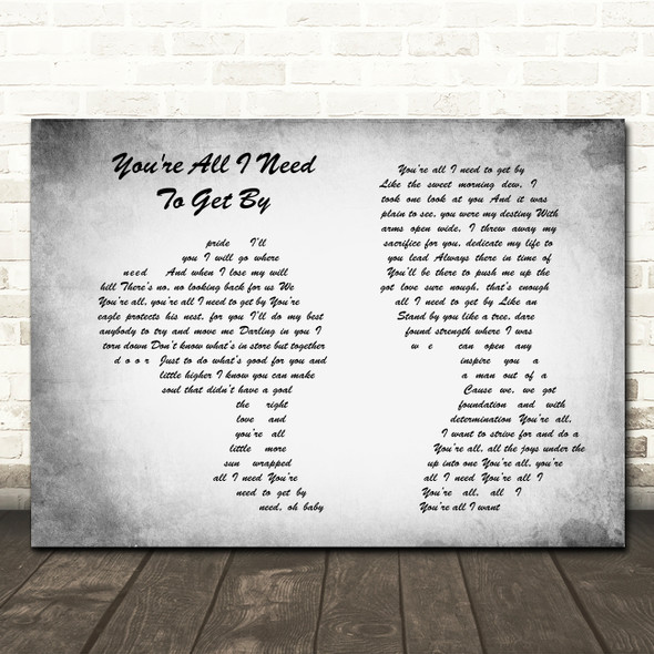 Marvin Gaye & Tammi Terrell You're All I Need To Get By Couple Grey Song Print