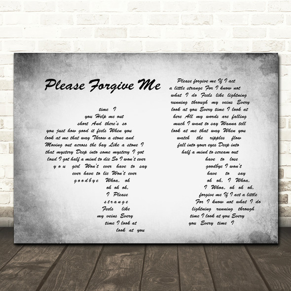 David Gray Please Forgive Me Man Lady Couple Grey Song Lyric Print