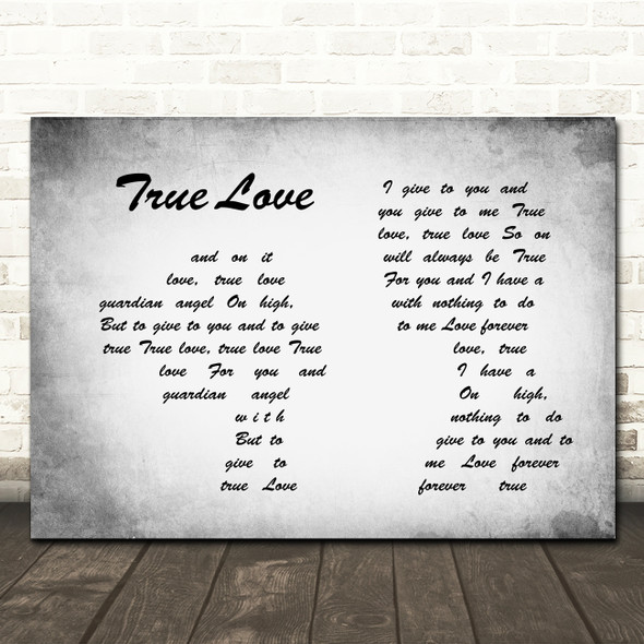 Bing Crosby & Grace Kelly True Love Man Lady Couple Grey Song Lyric Quote Print