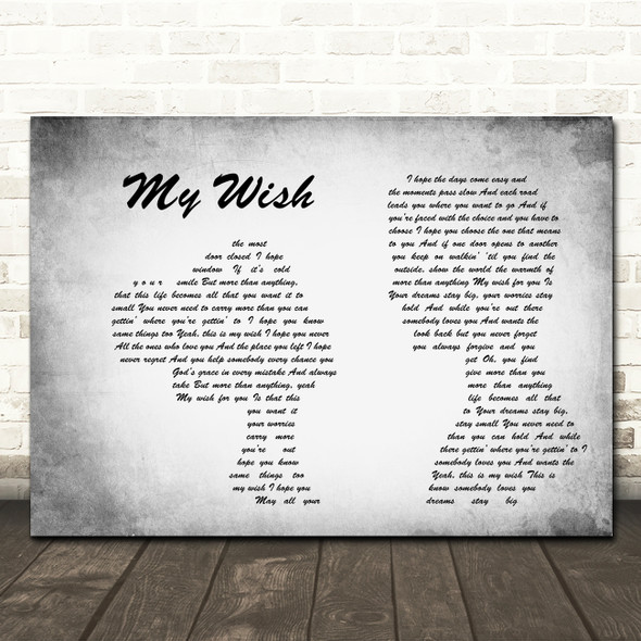 Rascal Flatts My Wish Man Lady Couple Grey Song Lyric Quote Print