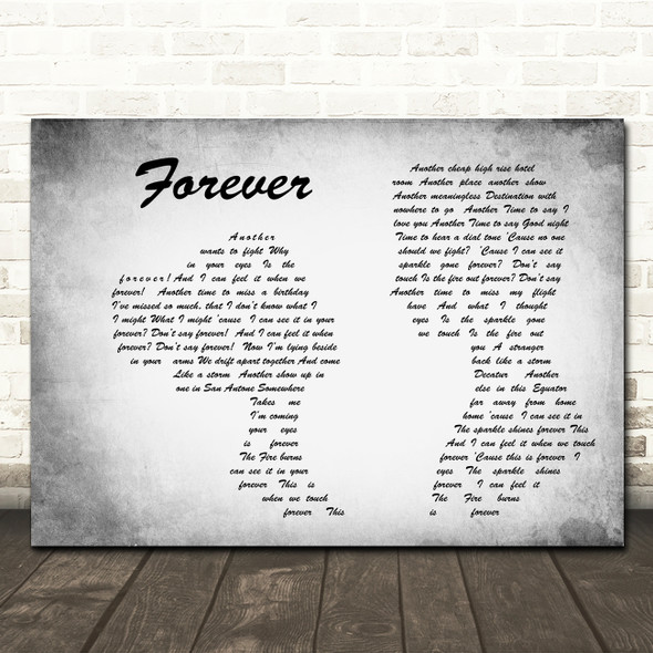 Aaron Lewis Forever Man Lady Couple Grey Song Lyric Quote Print